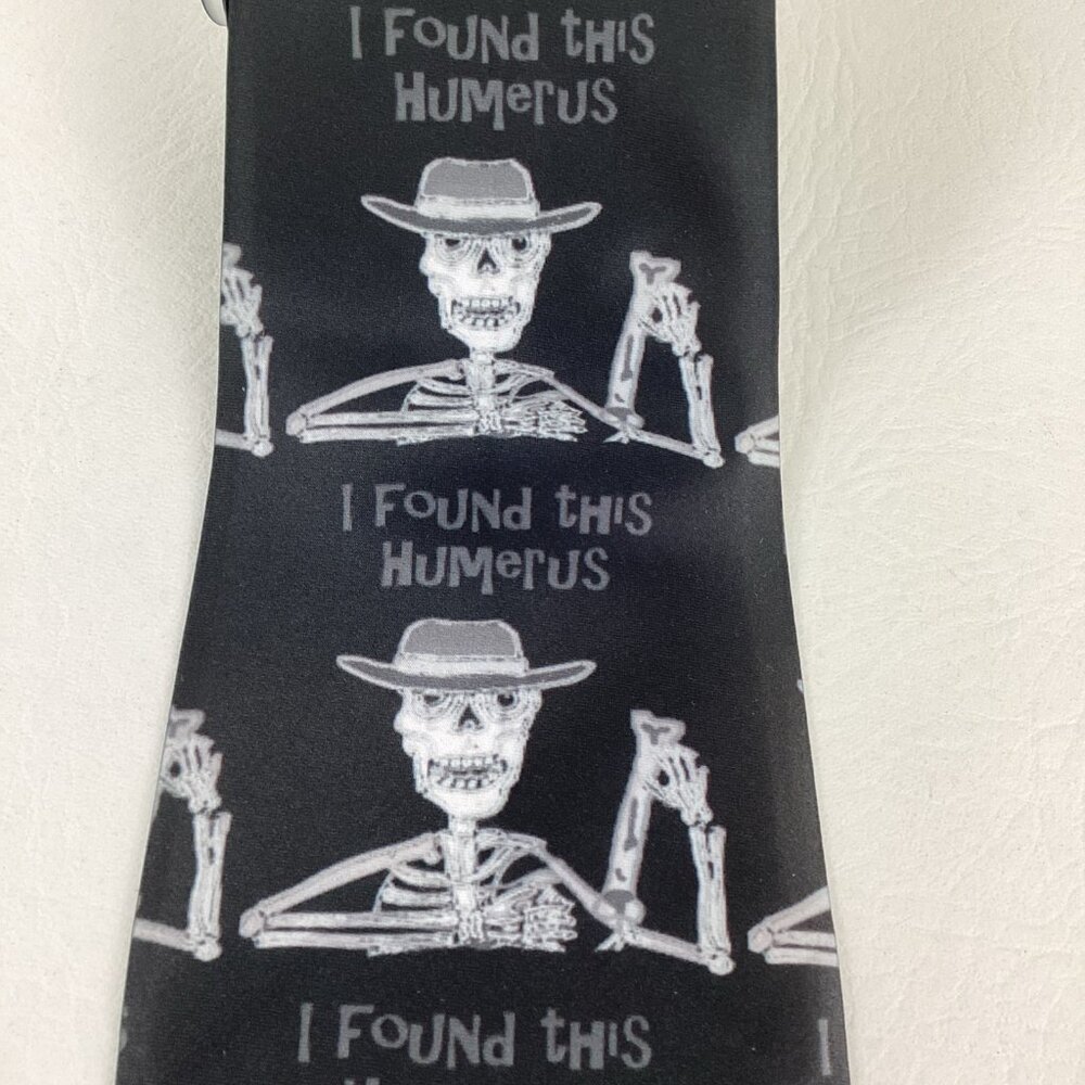 I Found This Humerus Necktie Skelton Novelty Neckwear Funny Pun Bone Doctor - Picture 2 of 6